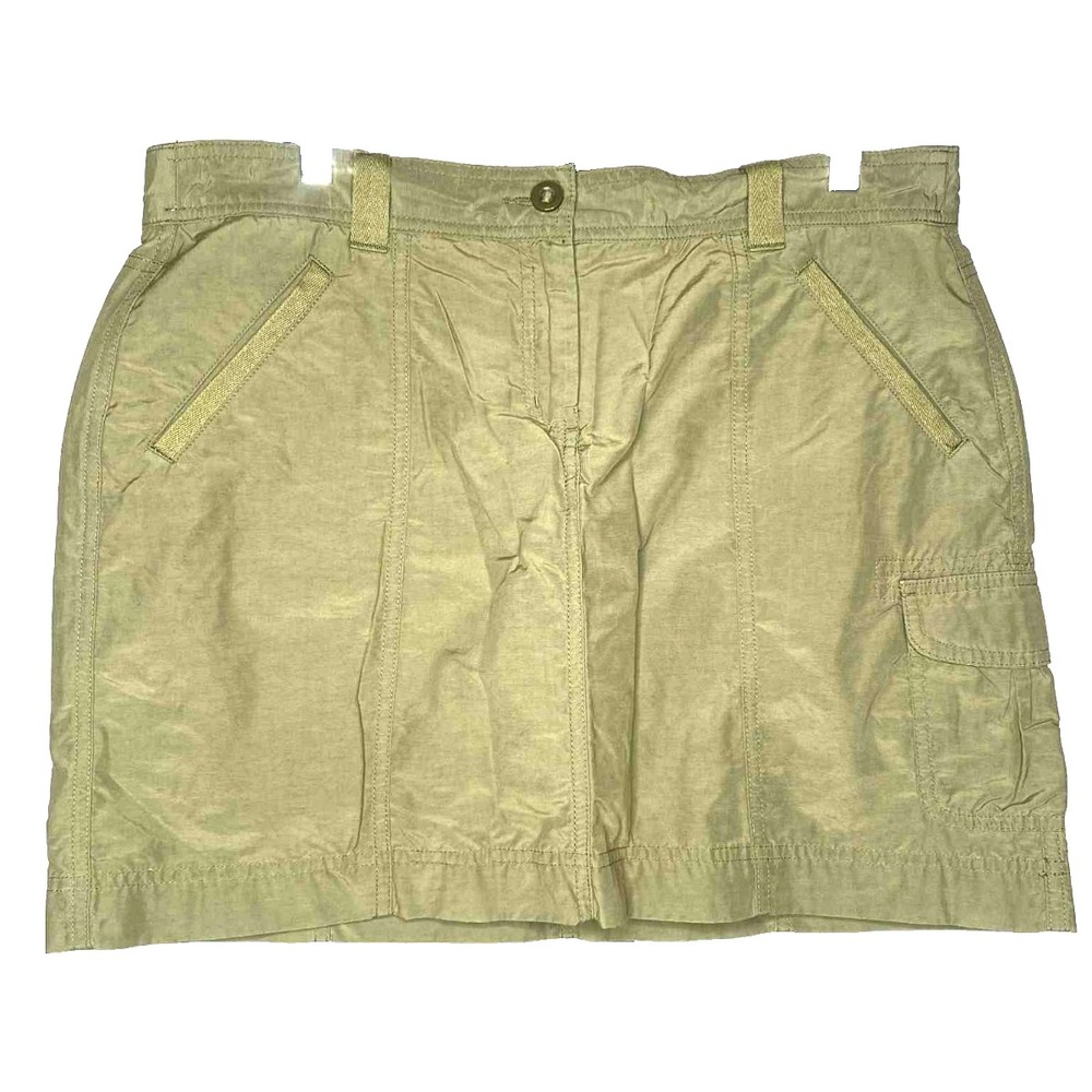Lands End Skirt Adult Size 12 Khaki Green Active Chino Skort Womens pockets